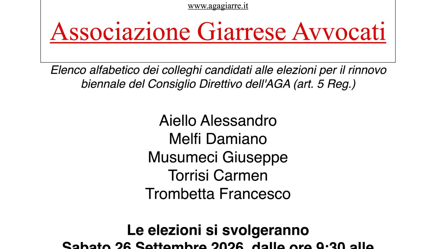 CANDIDATI ELEZIONI DIRETTIVO AGA